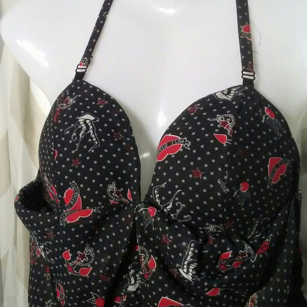 ♦SOLD♦🌹Hell Bunny Vixen Sailor Polka Dots Dress - Picture 4 of 8